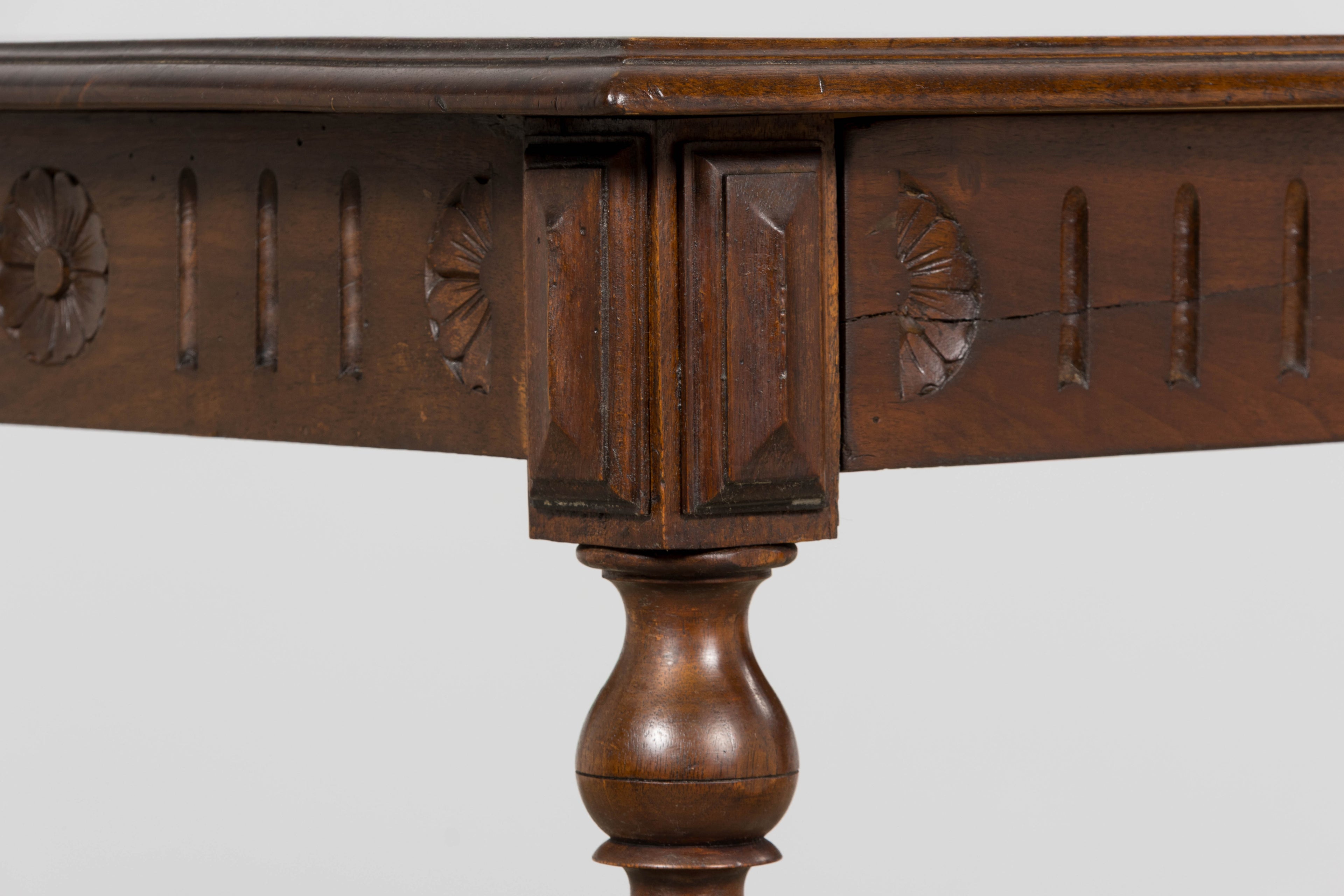 French Louis XIII Style Walnut Writing Table, Provence, Early 20th Century