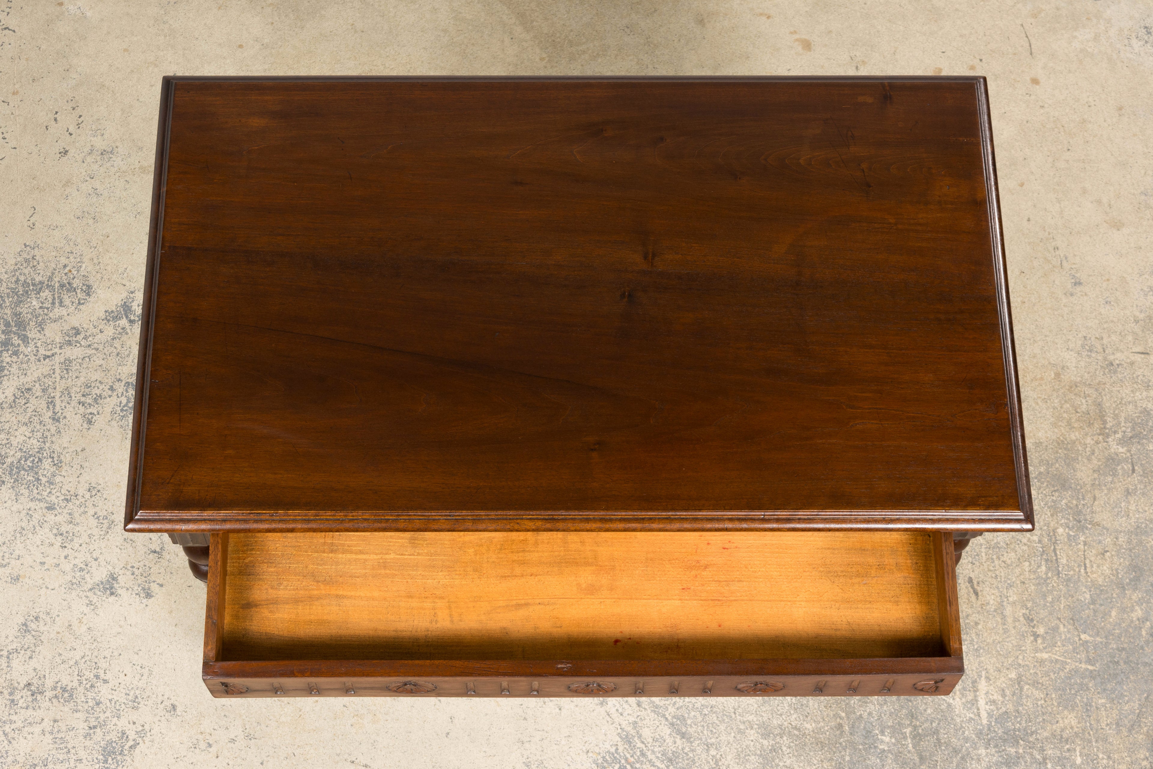 French Louis XIII Style Walnut Writing Table, Provence, Early 20th Century