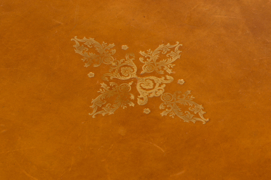 French Louis XVI Style Mahogany Leather Top Writing Desk