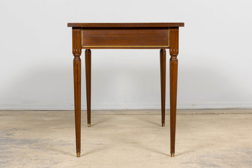 French Louis XVI Style Mahogany Leather Top Writing Desk