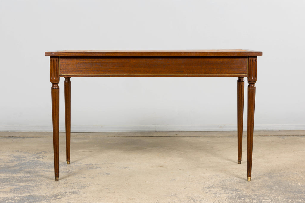 French Louis XVI Style Mahogany Leather Top Writing Desk