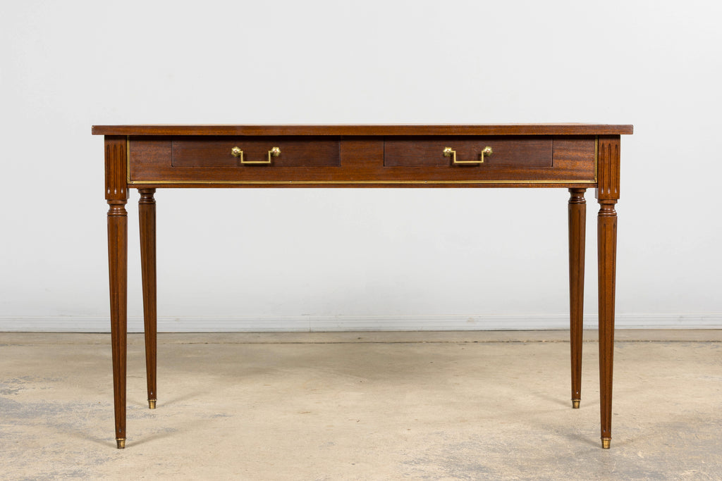 French Louis XVI Style Mahogany Leather Top Writing Desk