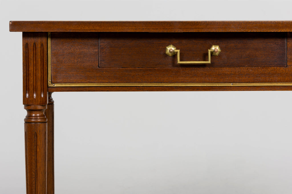 French Louis XVI Style Mahogany Leather Top Writing Desk