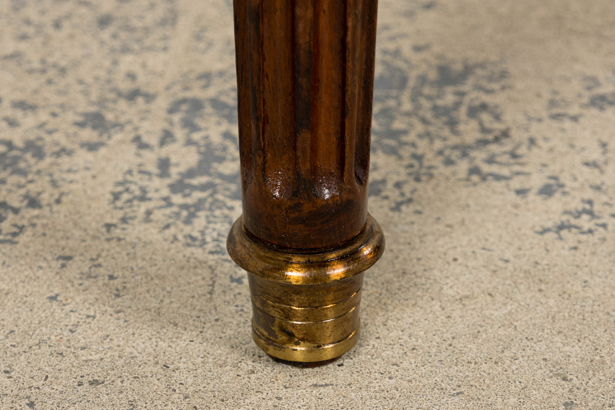 French Louis XVI Style Mahogany Writing Desk W/ Cognac Leather Top