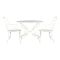 French Art Nouveau Style White Wrought Iron Painted Garden Set