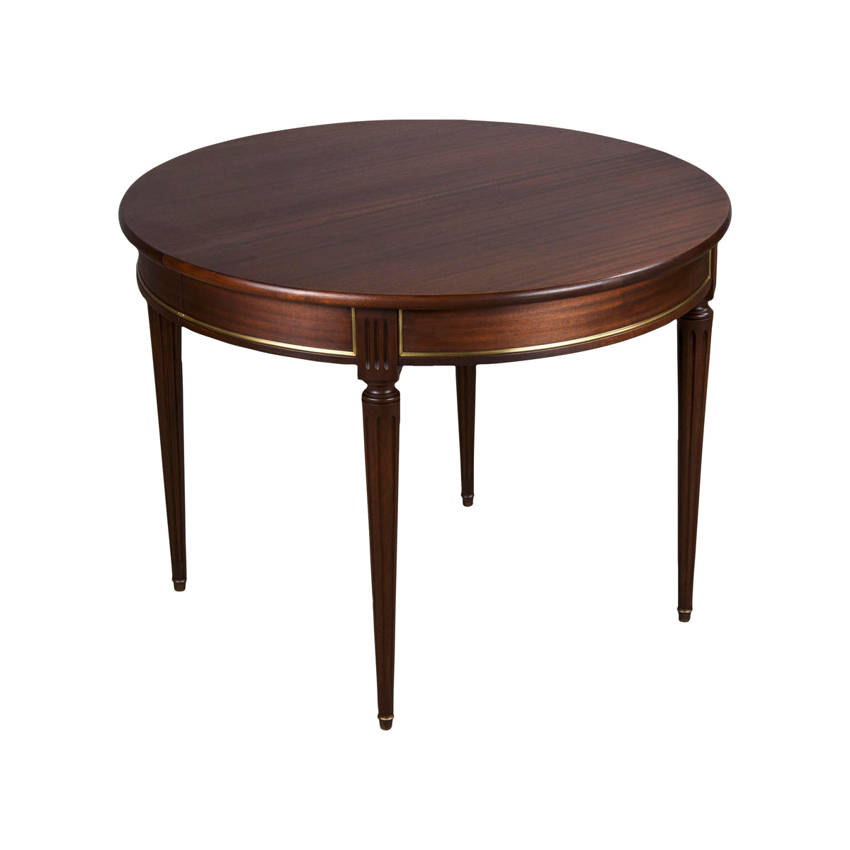 French Louis XVI Style Round Mahogany Extendable Dining Table