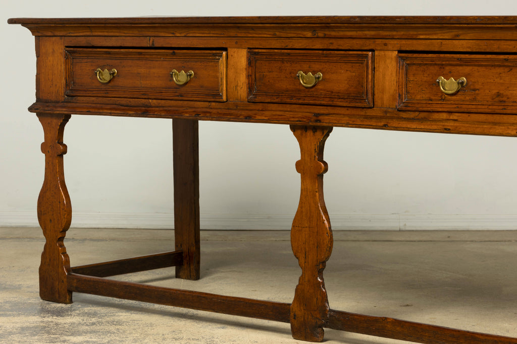 Late 18th Century English Pine Dresser Base or Server with Three Drawers