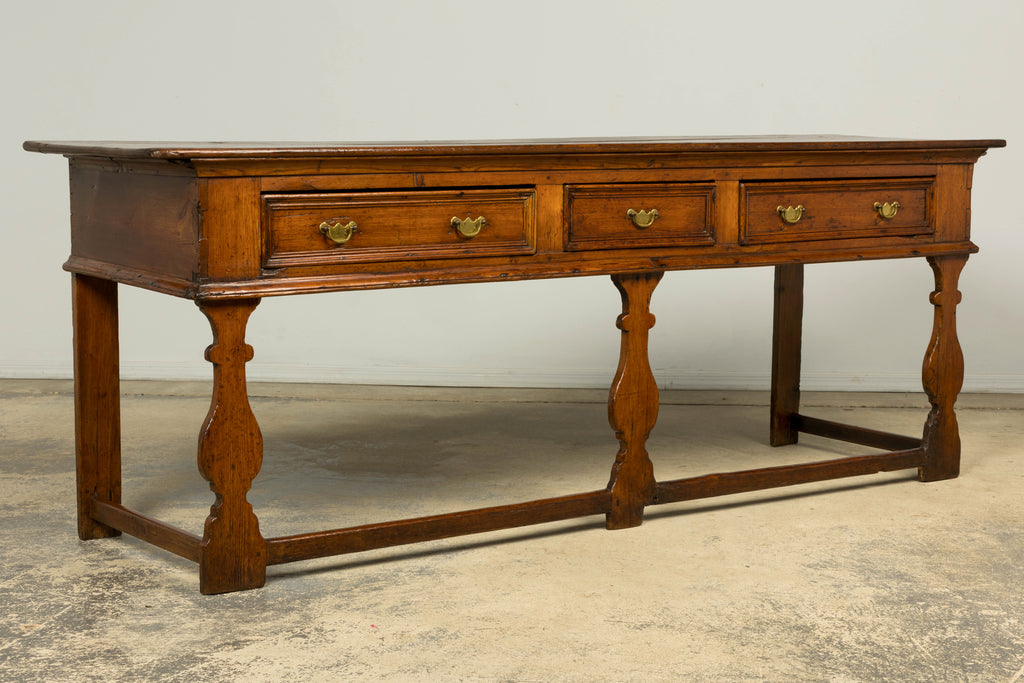 Late 18th Century English Pine Dresser Base or Server with Three Drawers