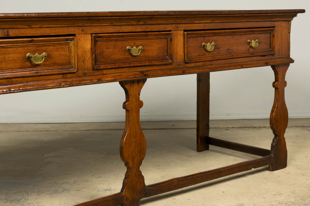 Late 18th Century English Pine Dresser Base or Server with Three Drawers