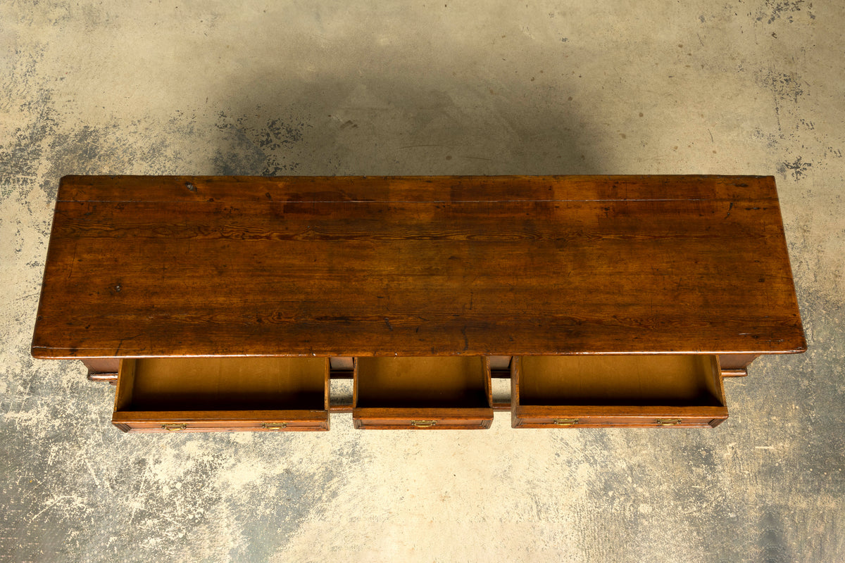 Late 18th Century English Pine Dresser Base or Server with Three Drawers