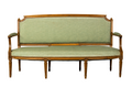 18th Century French Louis XVI Walnut Settee with Celadon Velvet