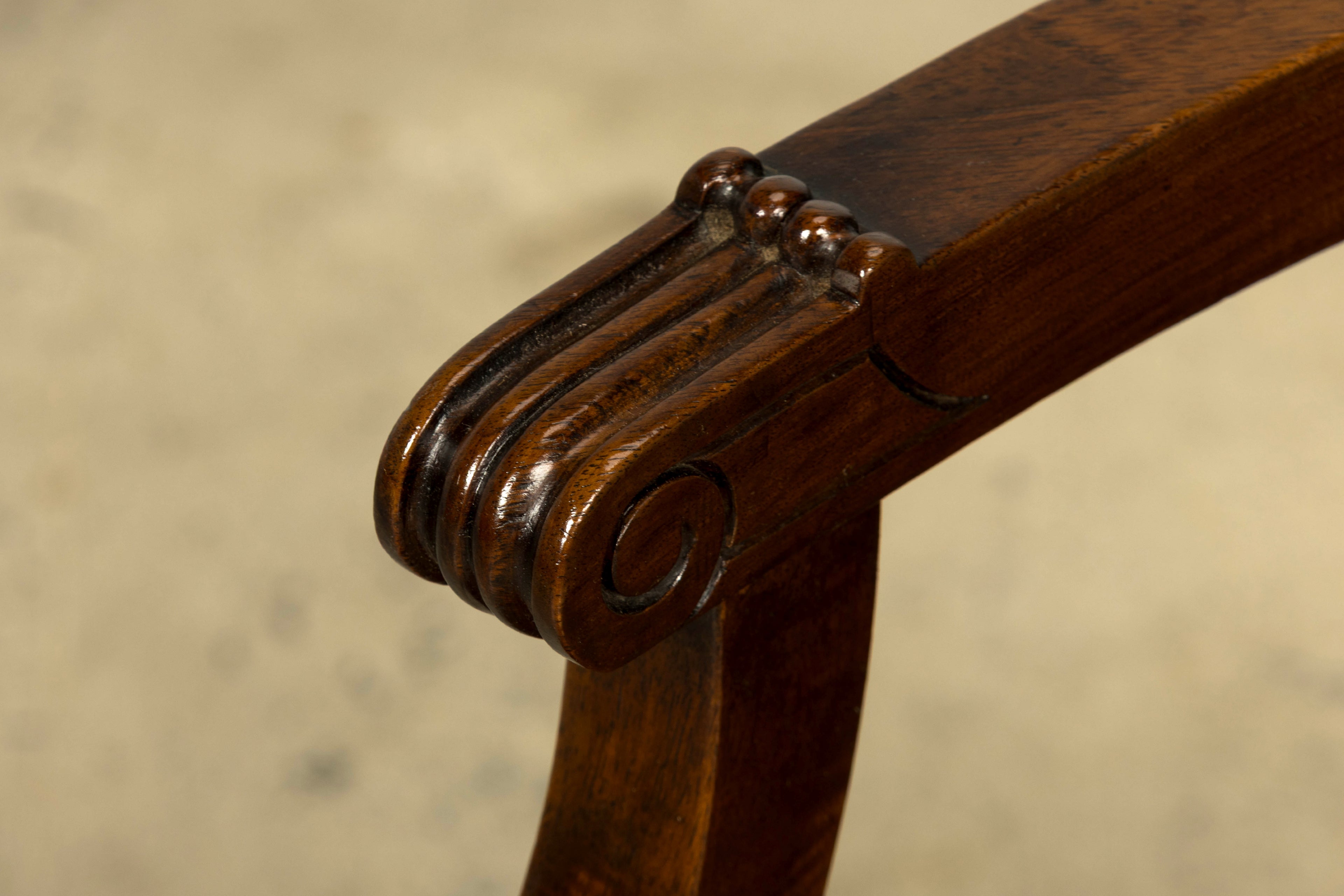 Late 19th Century French Empire Style Mahogany Barrel Back Desk Chair