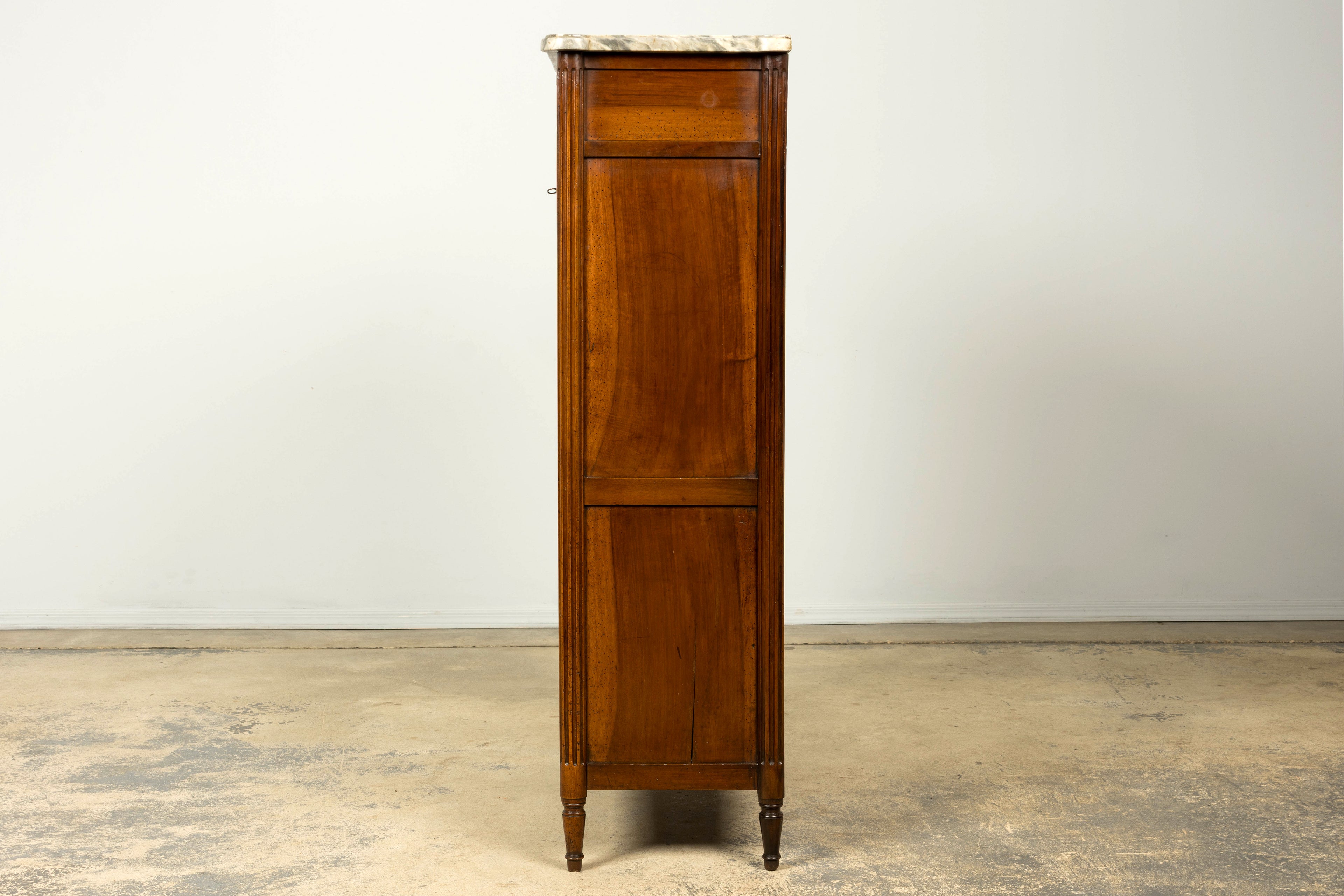 Late 18th Century French Louis XVI Walnut Secretary Desk with Marble Top