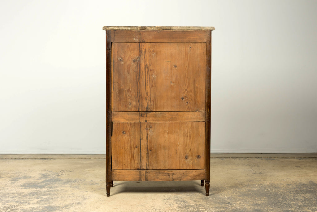 Late 18th Century French Louis XVI Walnut Secretary Desk with Marble Top