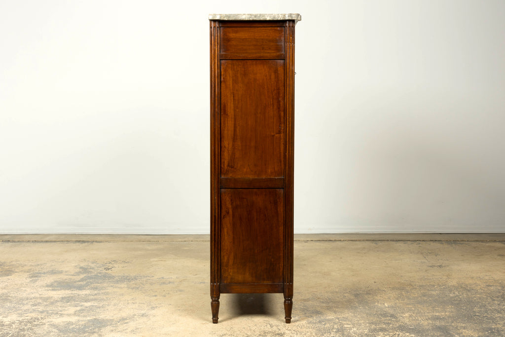 Late 18th Century French Louis XVI Walnut Secretary Desk with Marble Top