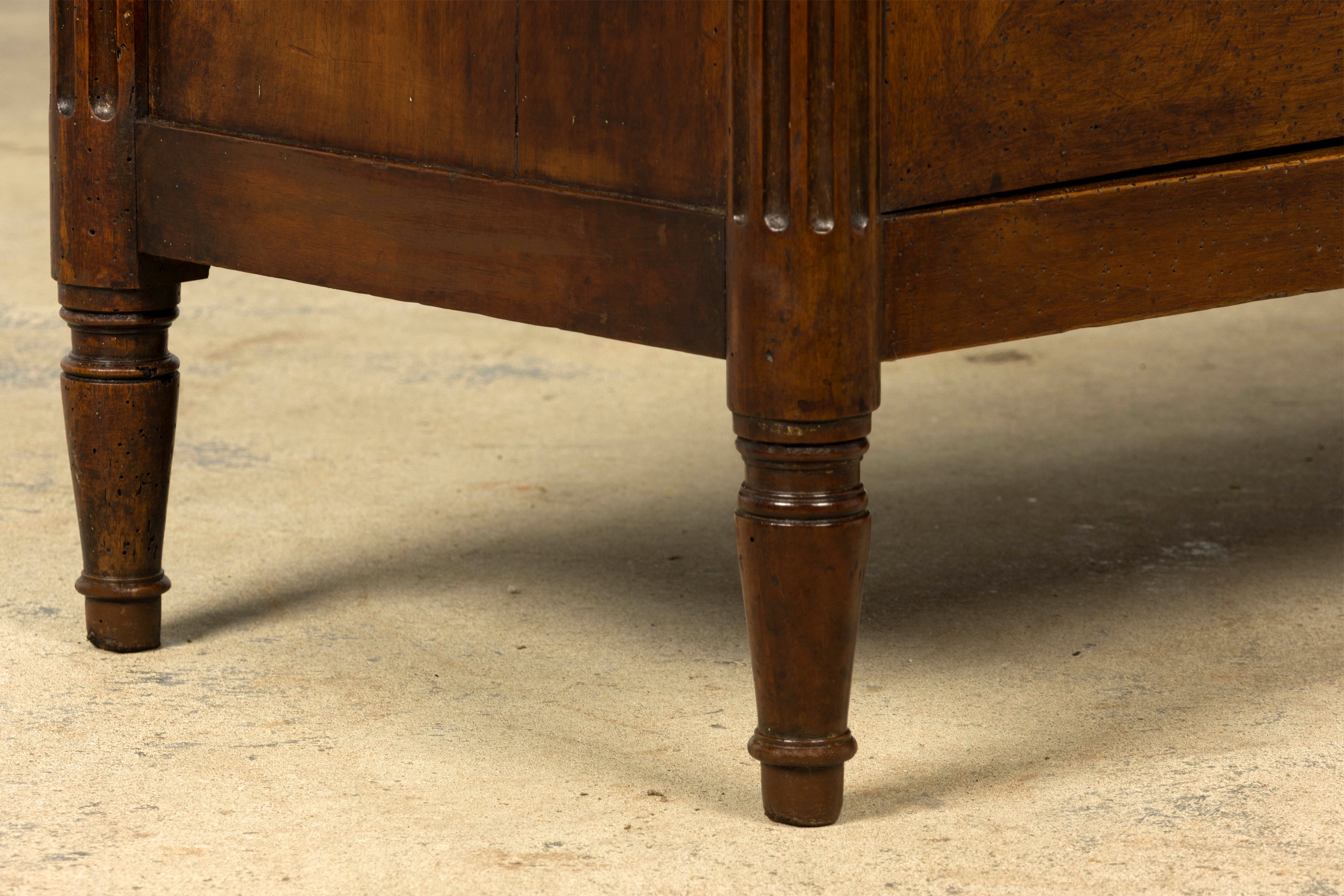Late 18th Century French Louis XVI Walnut Secretary Desk with Marble Top