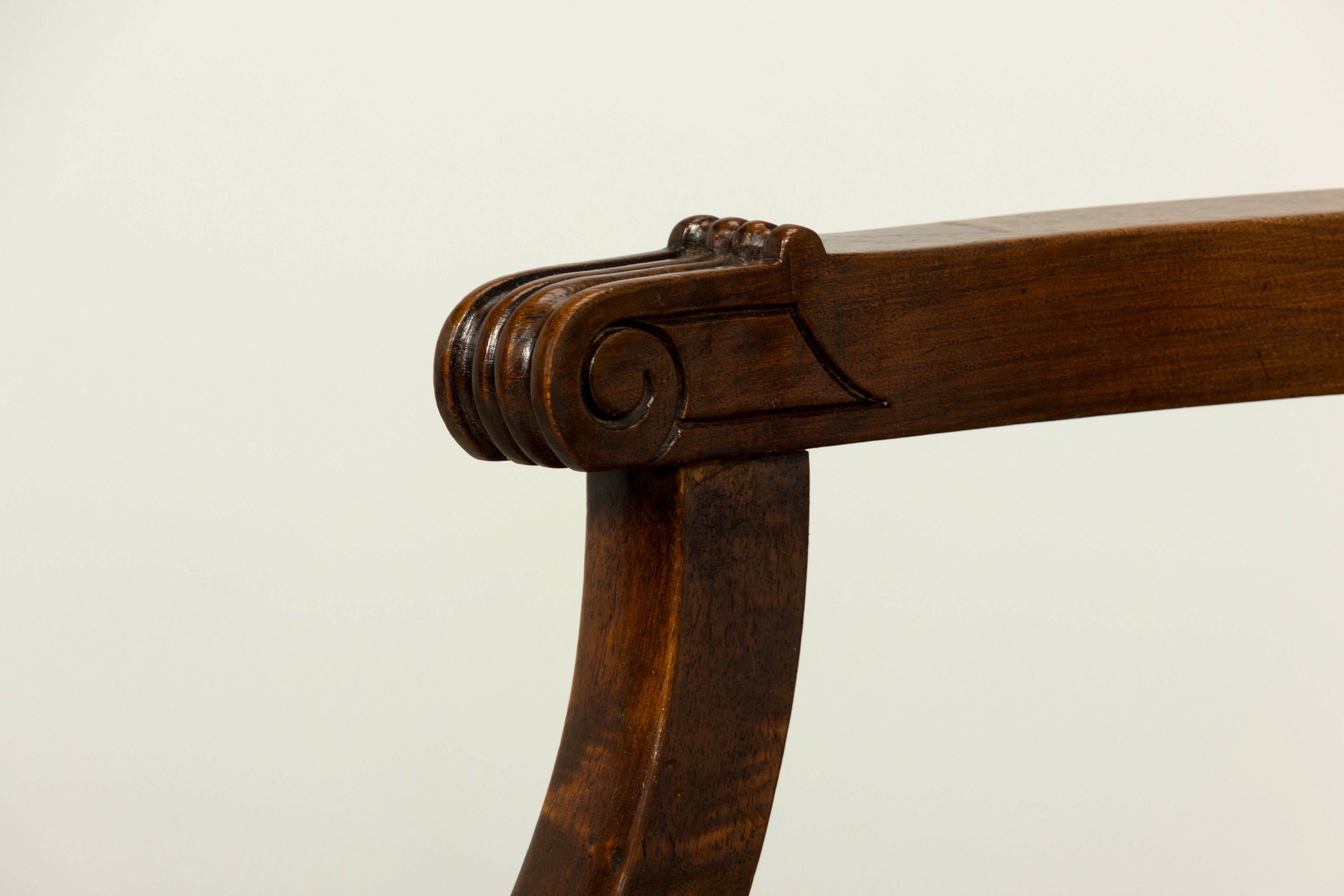 Late 19th Century French Empire Style Mahogany Barrel Back Desk Chair