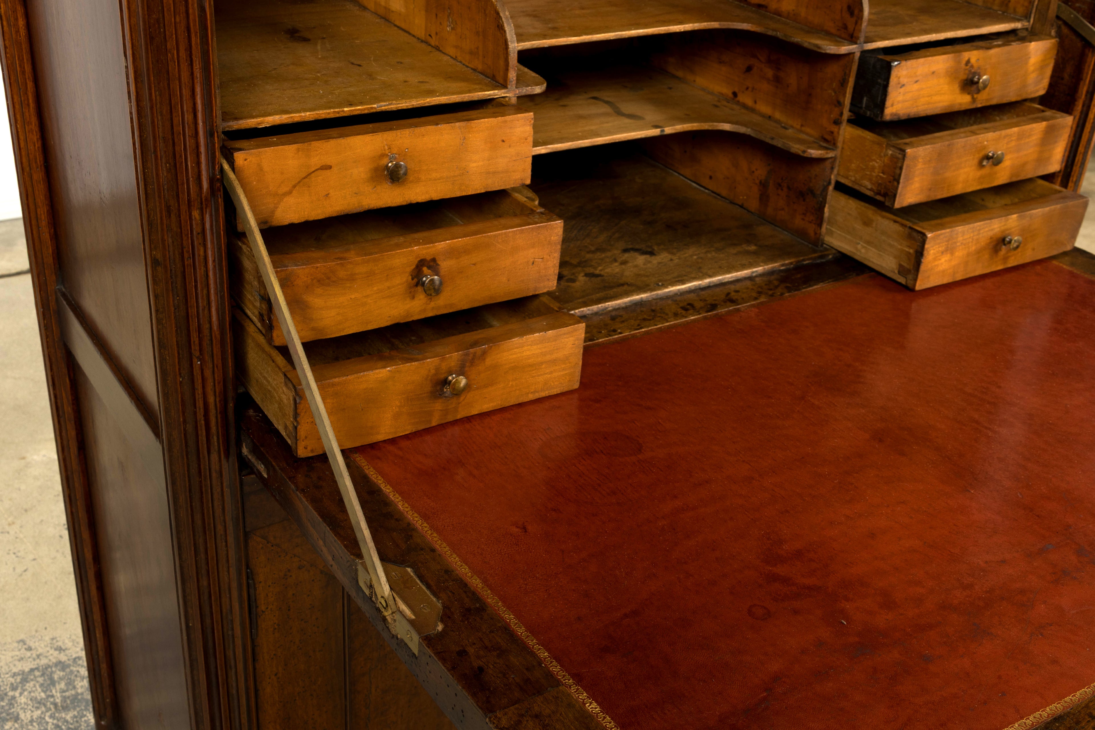 Late 18th Century French Louis XVI Walnut Secretary Desk with Marble Top