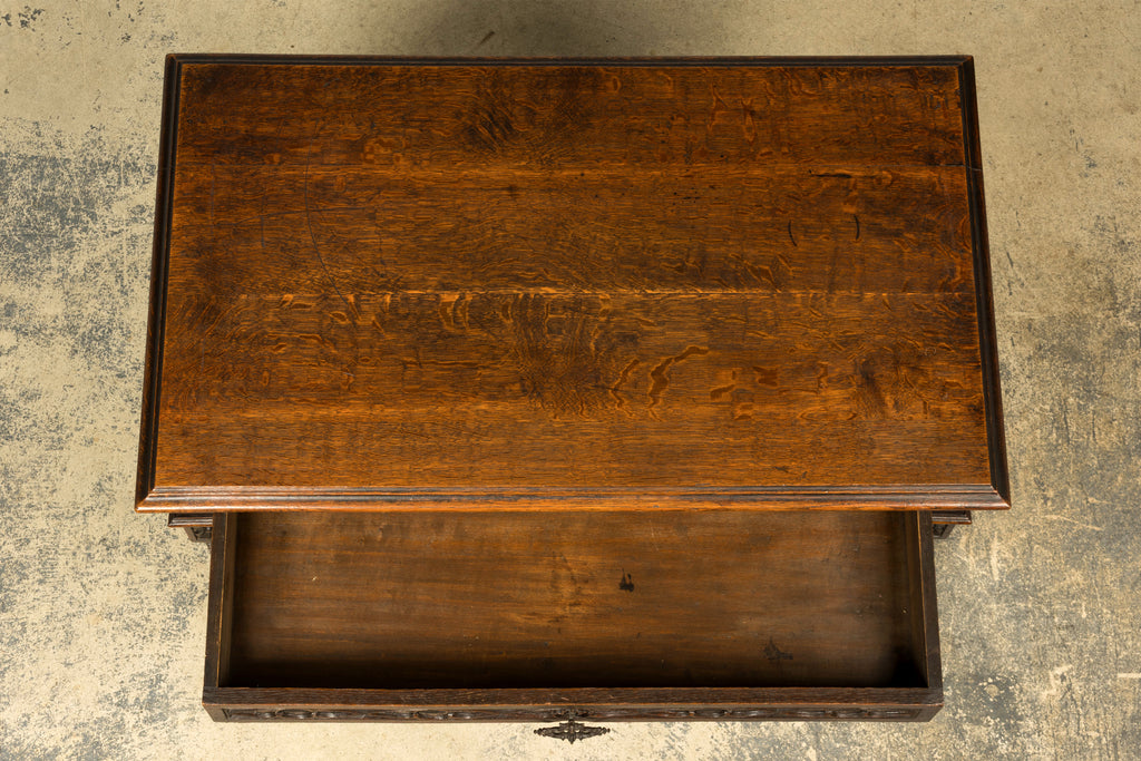 Late 19th Century French Gothic Revival Carved Oak Writing Desk