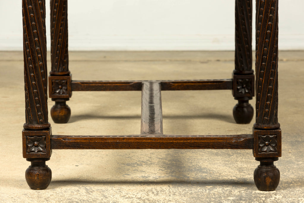 Late 19th Century French Gothic Revival Carved Oak Writing Desk