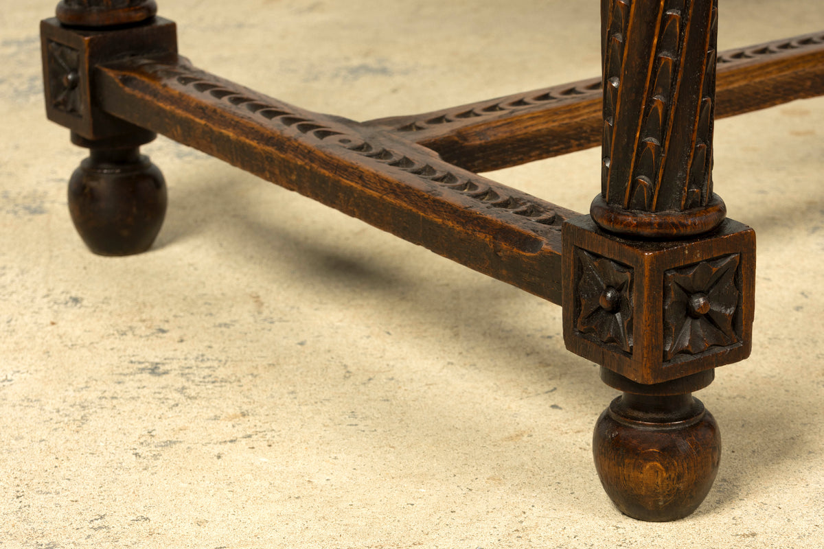 Late 19th Century French Gothic Revival Carved Oak Writing Desk