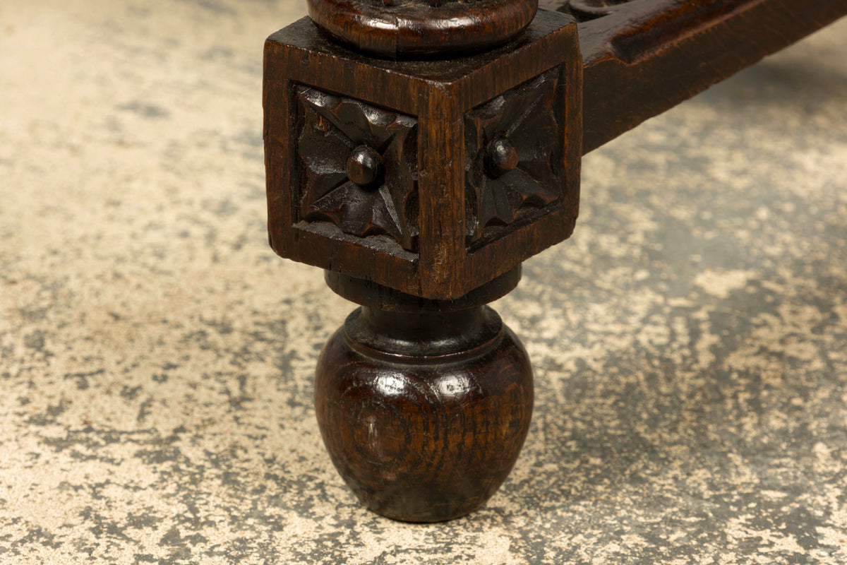Late 19th Century French Gothic Revival Carved Oak Writing Desk