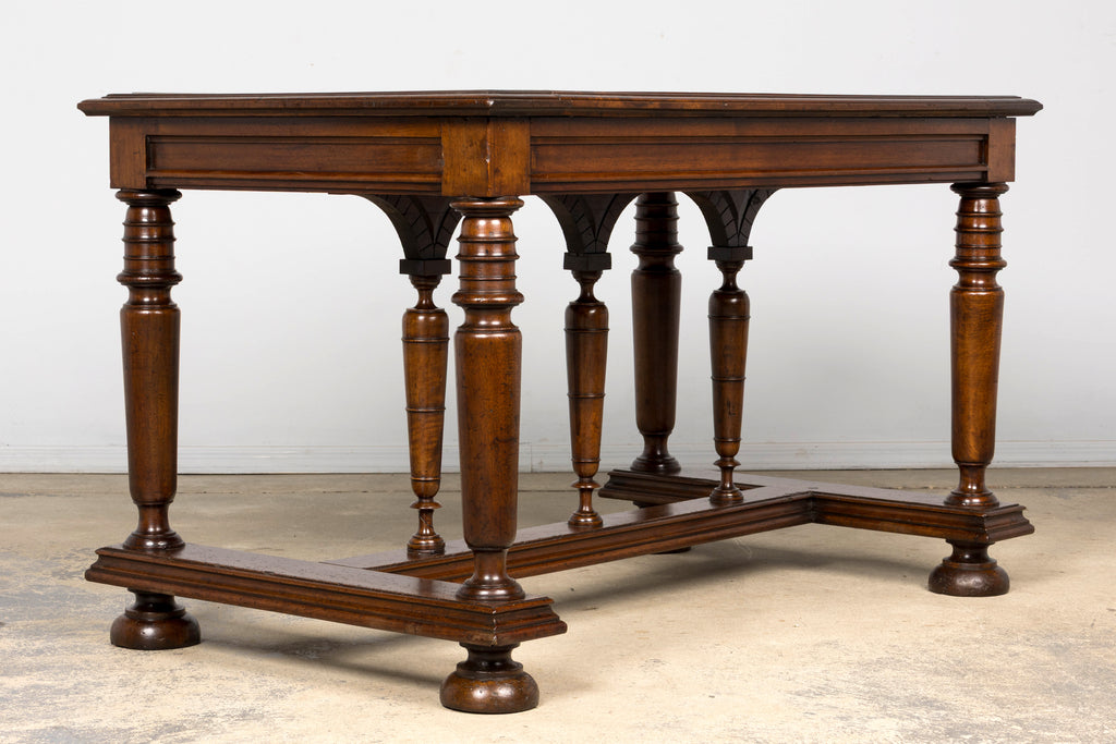 Late 19th Century French Henri II Revival Walnut Library Table