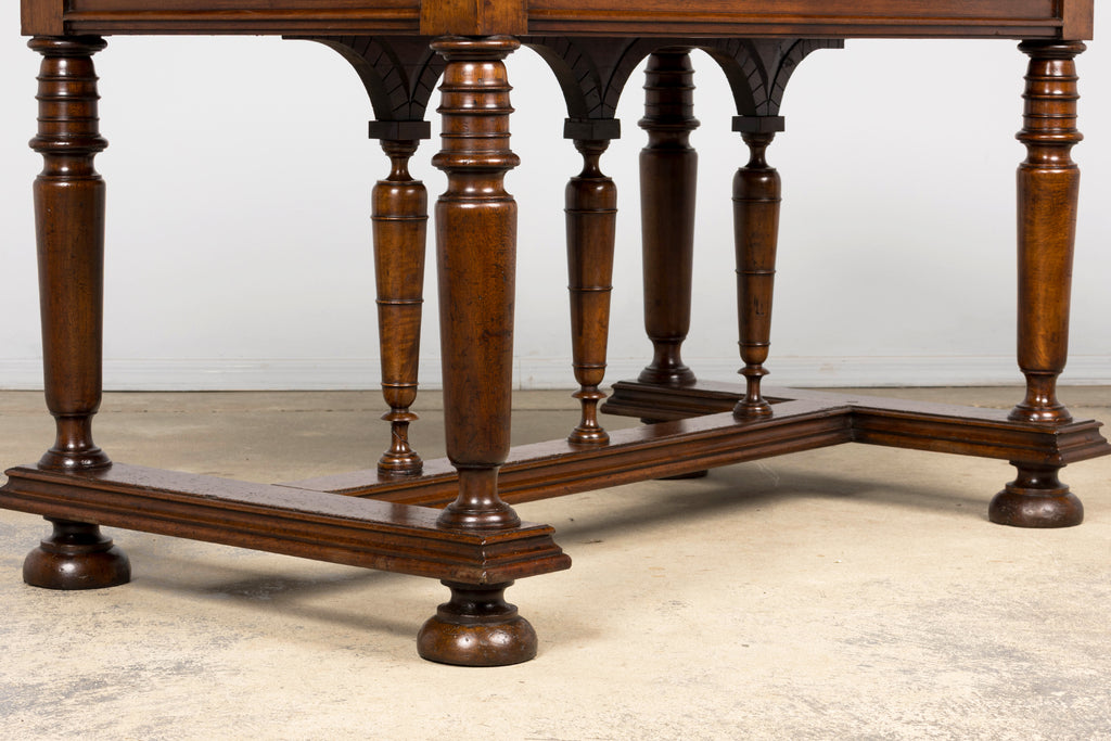 Late 19th Century French Henri II Revival Walnut Library Table
