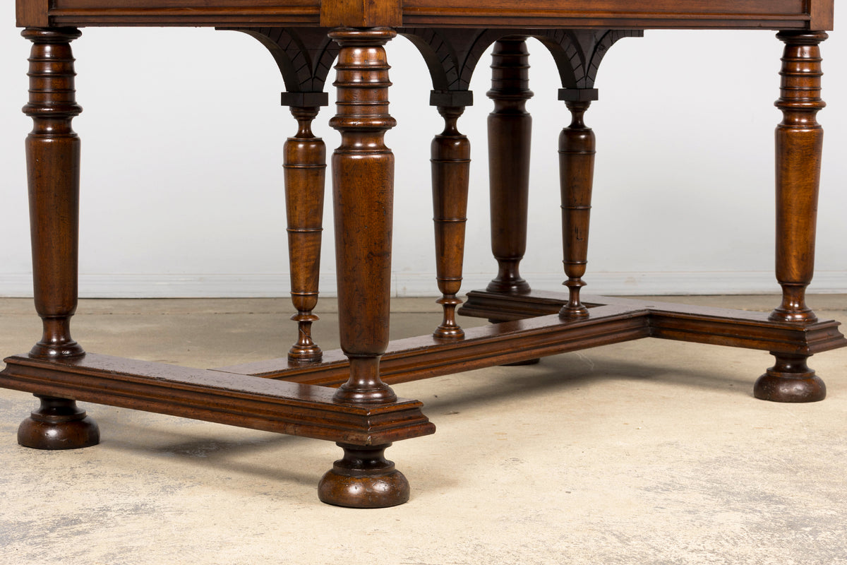 Late 19th Century French Henri II Revival Walnut Library Table