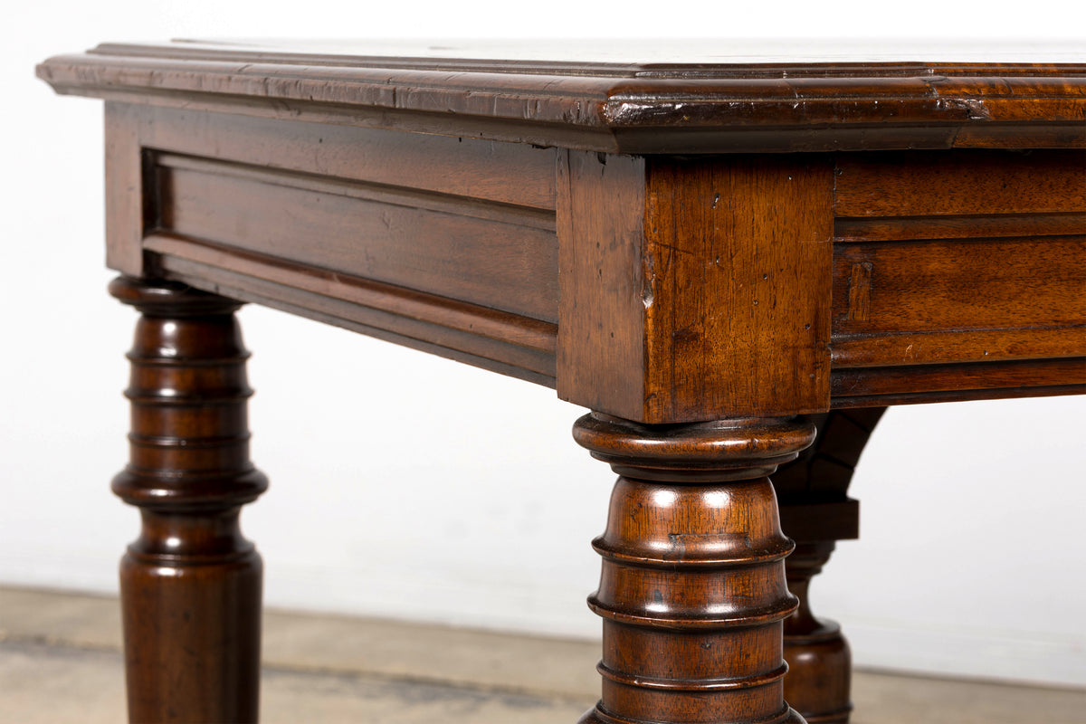 Late 19th Century French Henri II Revival Walnut Library Table