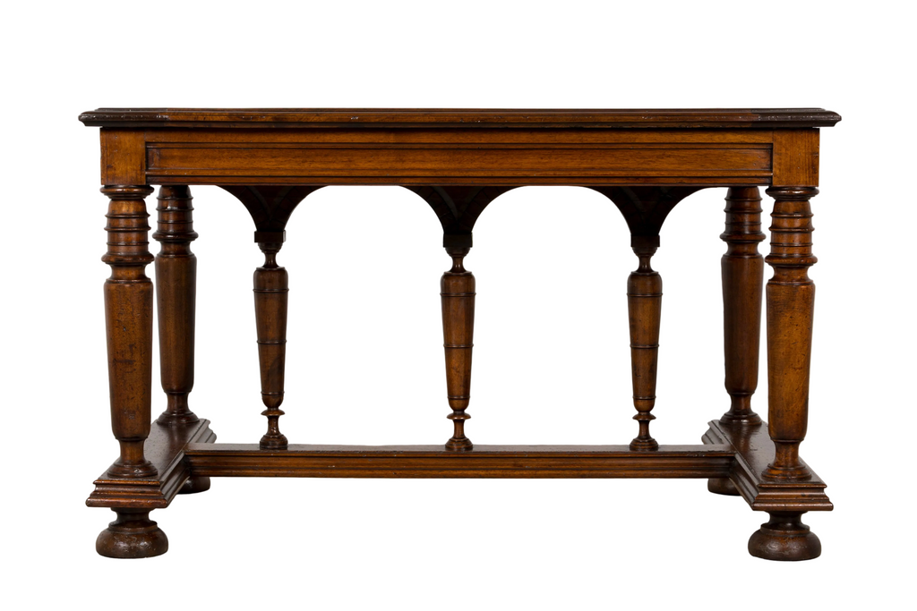 Late 19th Century French Henri II Revival Walnut Library Table