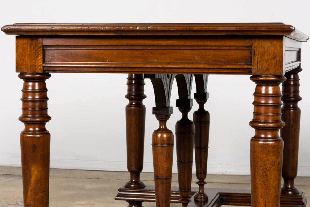 Late 19th Century French Henri II Revival Walnut Library Table