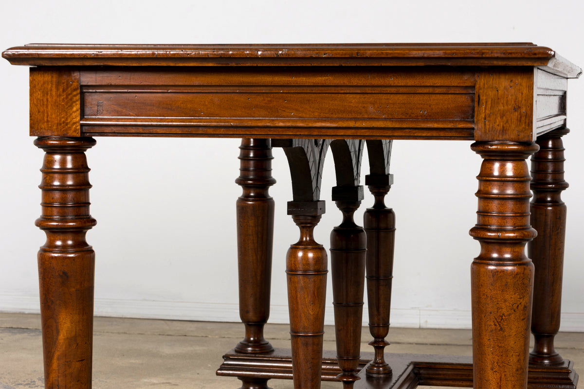 Late 19th Century French Henri II Revival Walnut Library Table