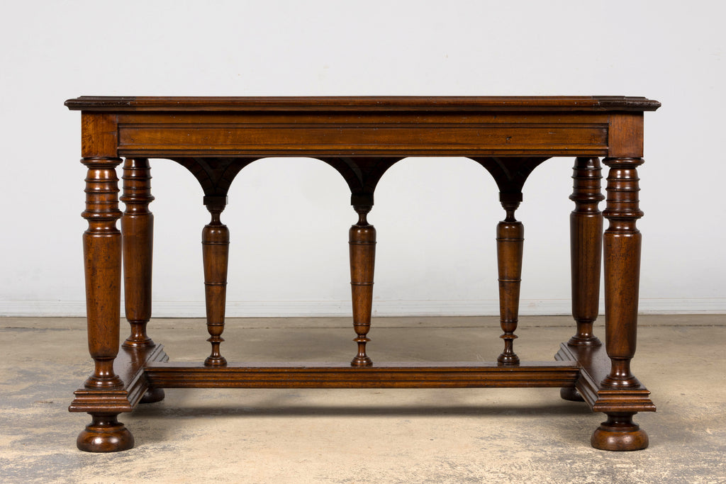 Late 19th Century French Henri II Revival Walnut Library Table