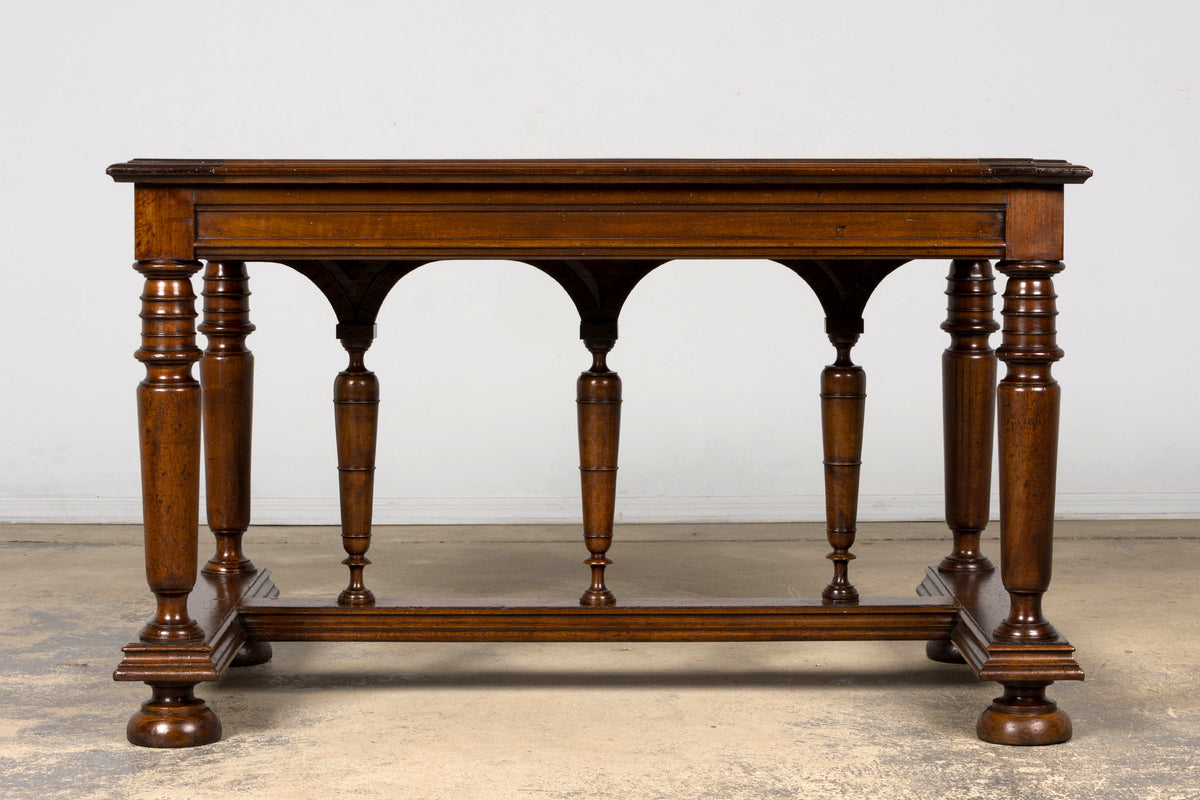 Late 19th Century French Henri II Revival Walnut Library Table