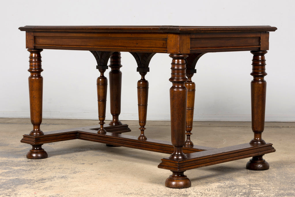 Late 19th Century French Henri II Revival Walnut Library Table