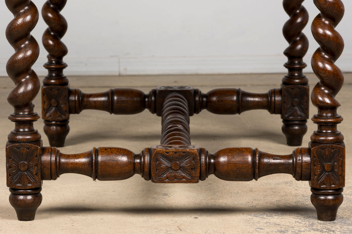 Late 19th Century French Henry II Carved Oak Writing Table