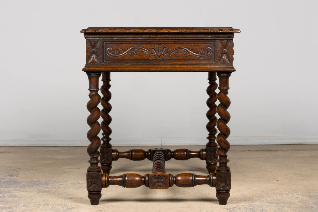 Late 19th Century French Henry II Carved Oak Writing Table