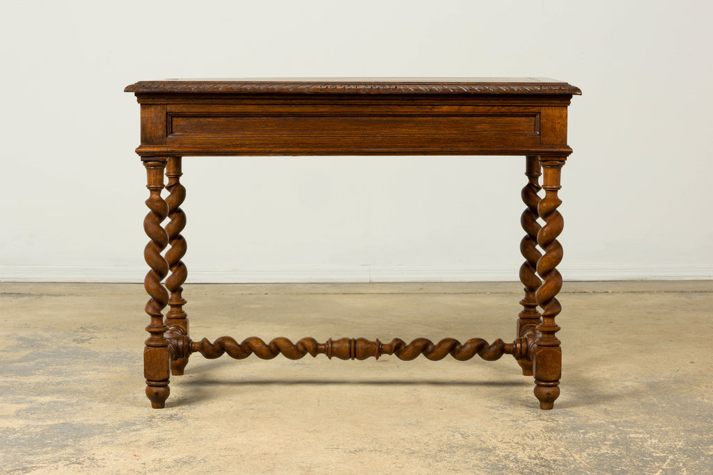 Late 19th Century French Henry II Carved Oak Writing Table