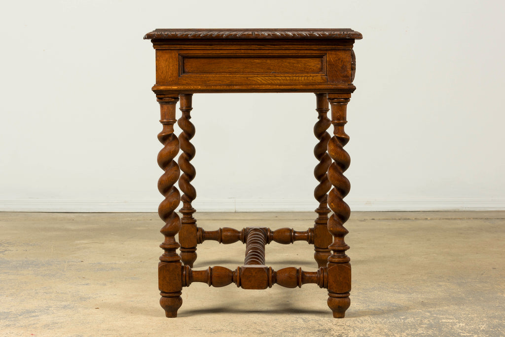 Late 19th Century French Henry II Carved Oak Writing Table