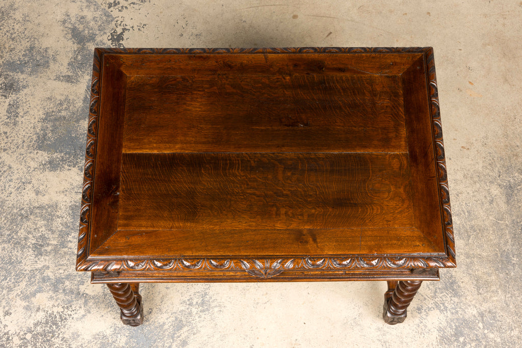 Late 19th Century French Henry II Carved Oak Writing Table