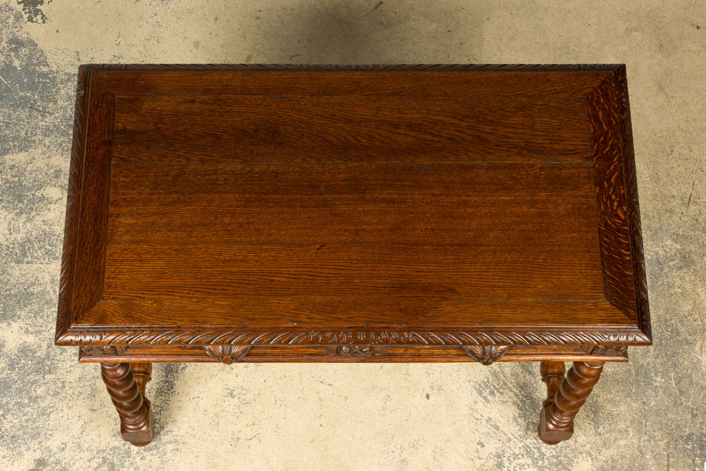 Late 19th Century French Henry II Carved Oak Writing Table