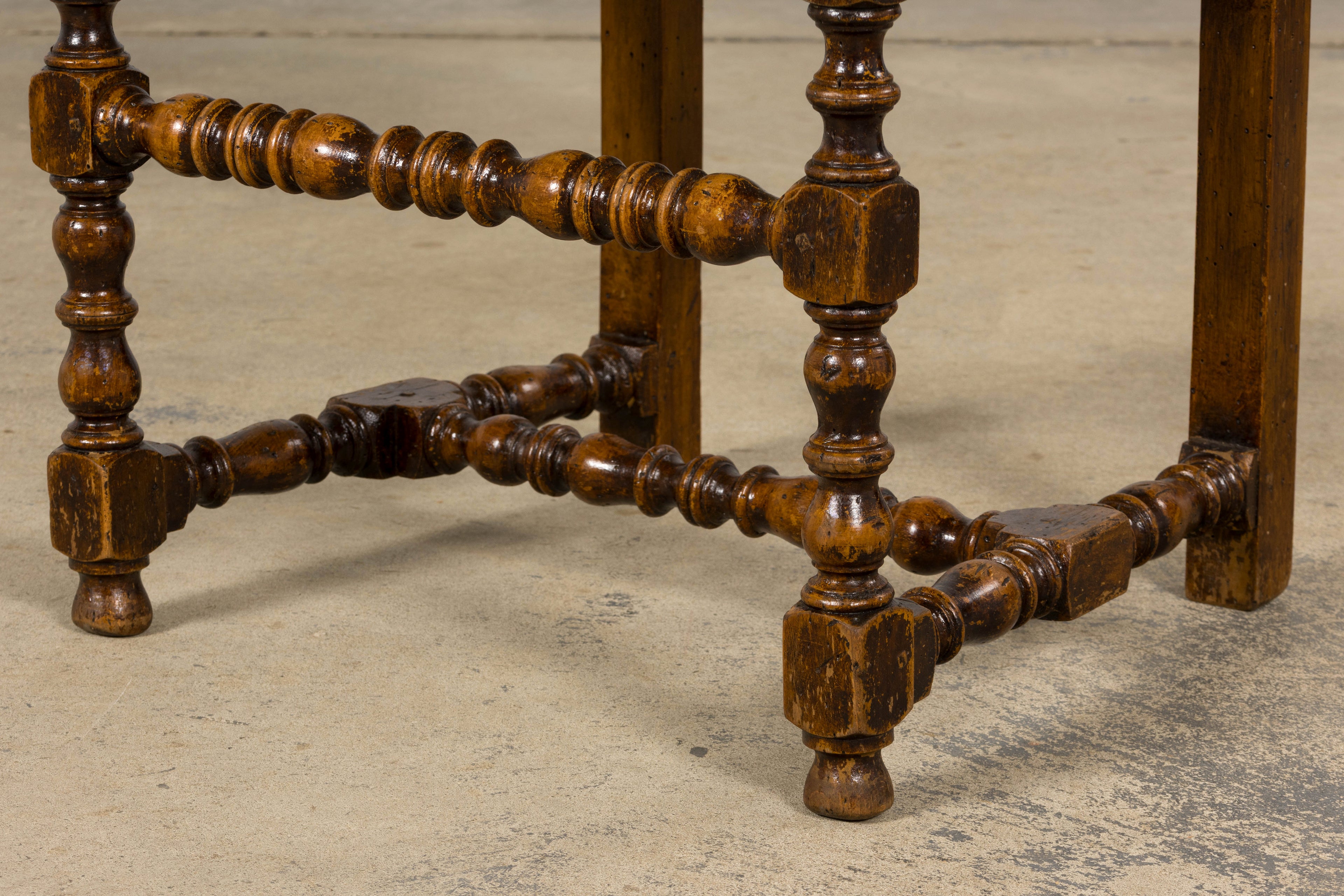 Late 19th Century French Louis XIII Dining Chairs in Blue Striped Jacquard, Set of 12
