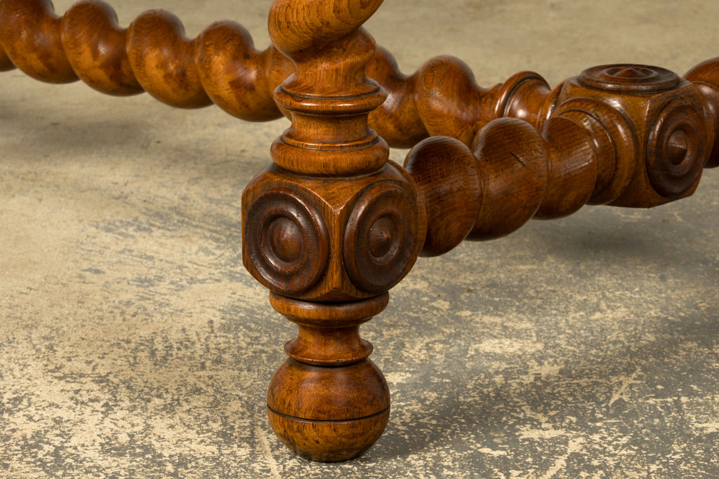 Late 19th Century French Louis XIII Oak Writing Desk with Barley Twist Legs