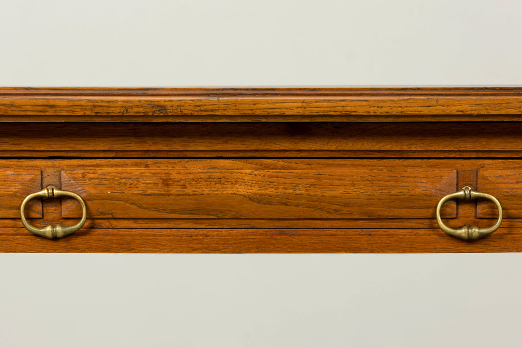 Late 19th Century French Louis XIII Oak Writing Desk with Barley Twist Legs