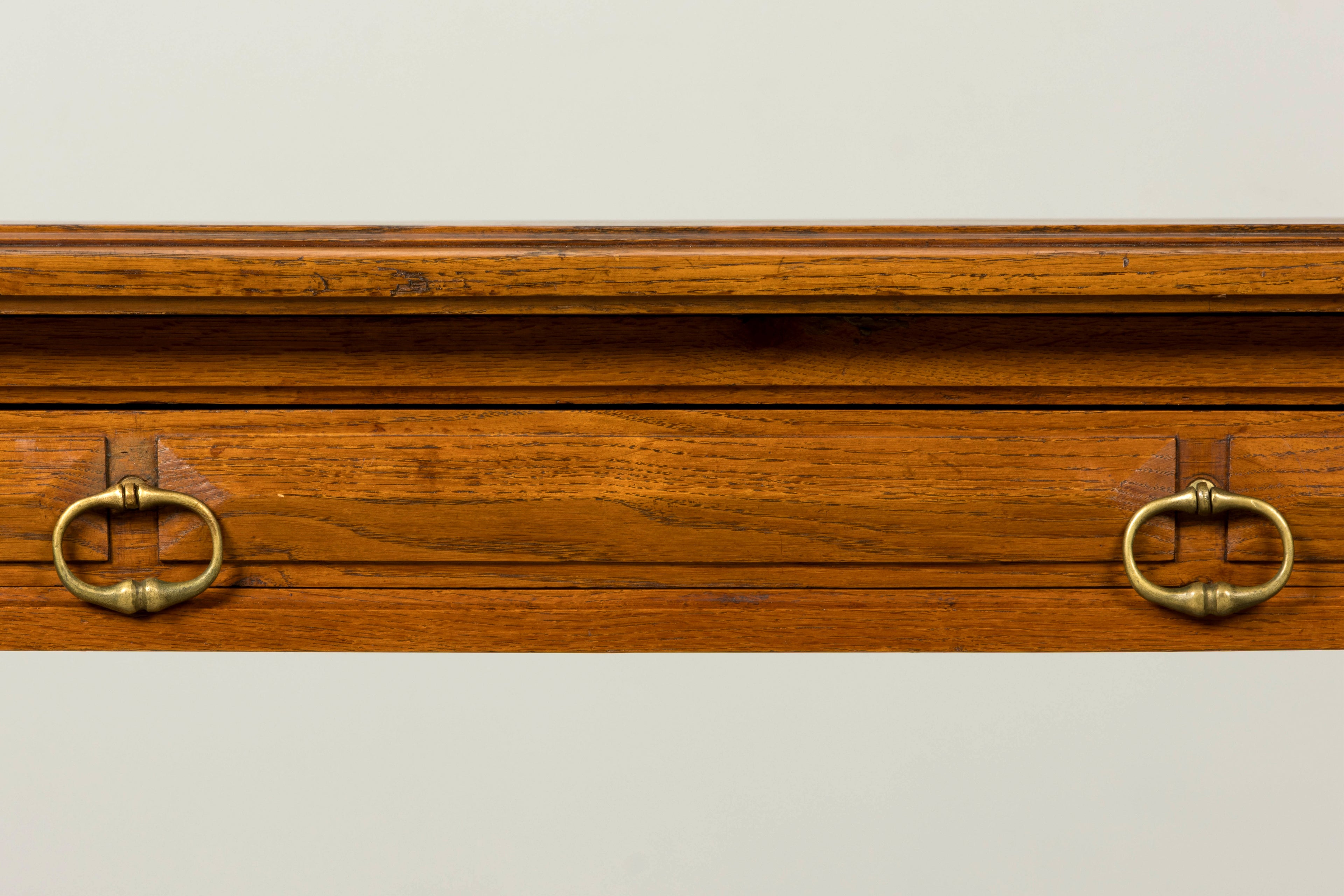 Late 19th Century French Louis XIII Oak Writing Desk with Barley Twist Legs