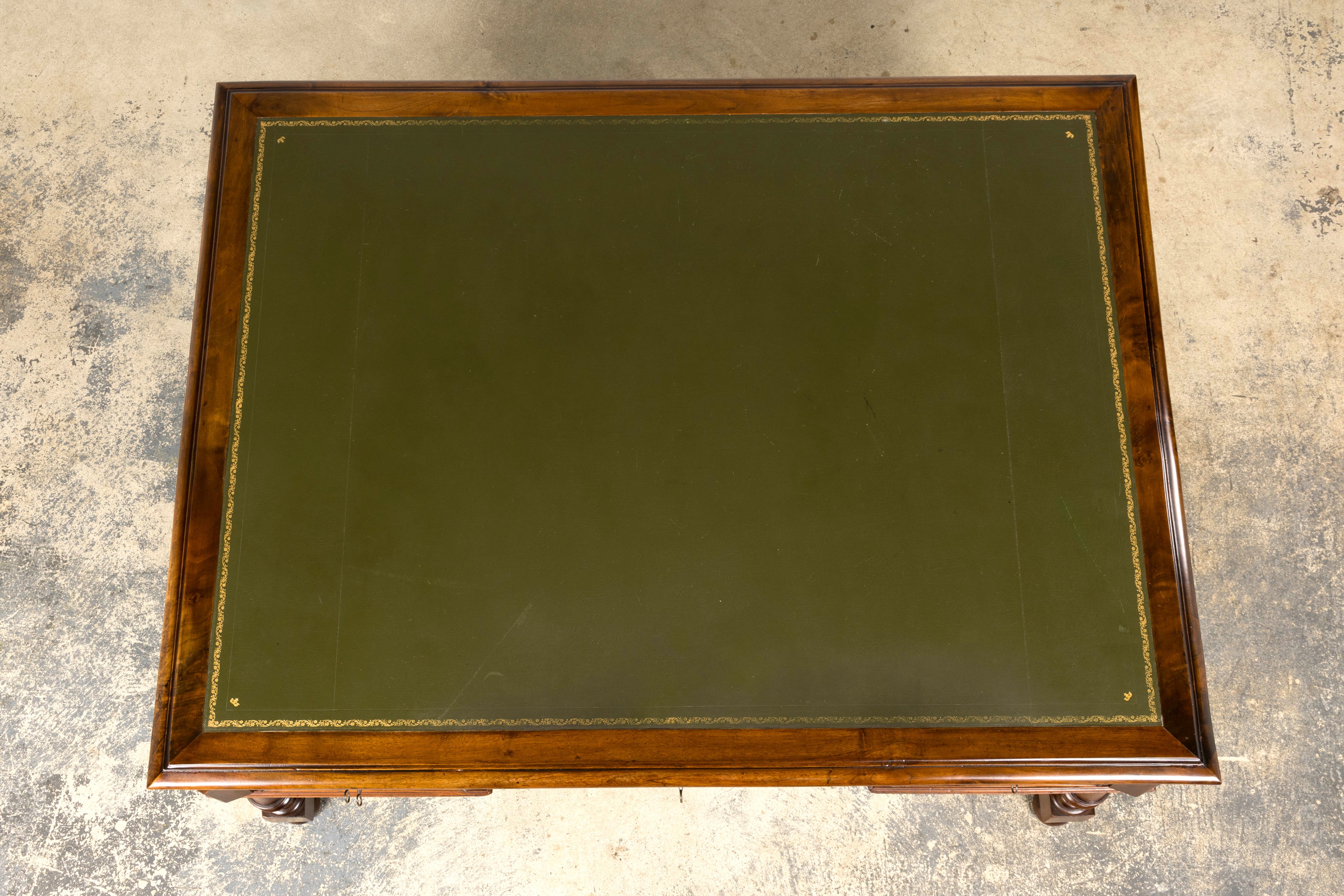 Late 19th Century French Louis XIII Style Walnut Partners Desk