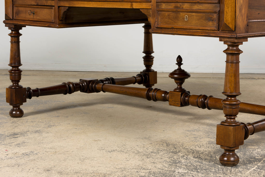 Late 19th Century French Louis XIII Style Walnut Partners Desk