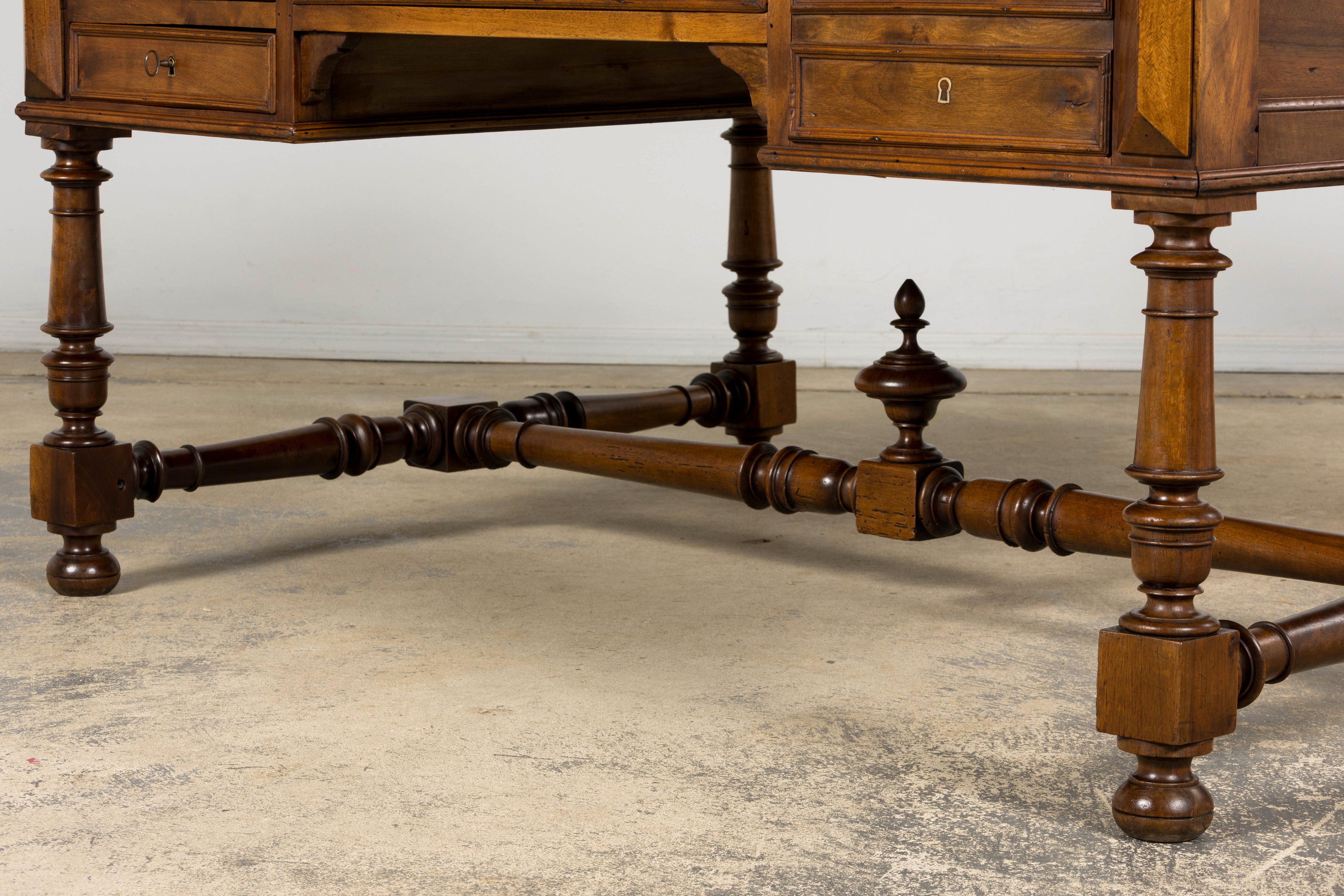 Late 19th Century French Louis XIII Style Walnut Partners Desk