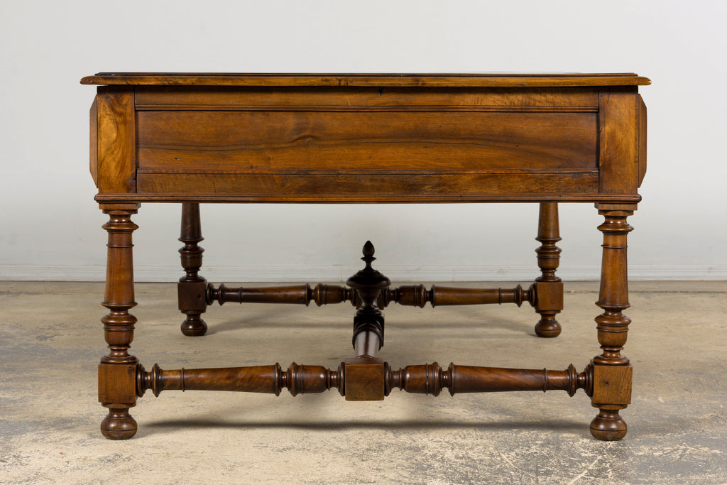 Late 19th Century French Louis XIII Style Walnut Partners Desk